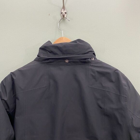 Lands End Down Filled Long Coat Womens Medium Black Pockets Outdoor Warm - Picture 3 of 13